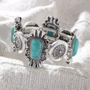 Turquoise Stone Bracelet STERLING & STITCH